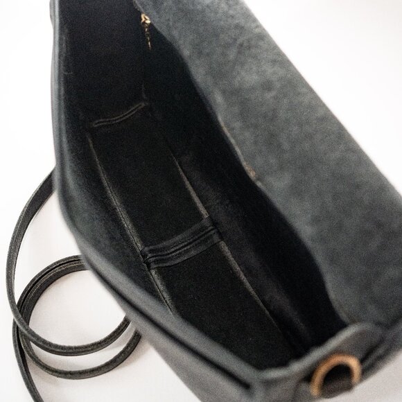 Vintage Coach Convertible Clutch - Black Leather Crossbody Made 1989 - Picture 8 of 16